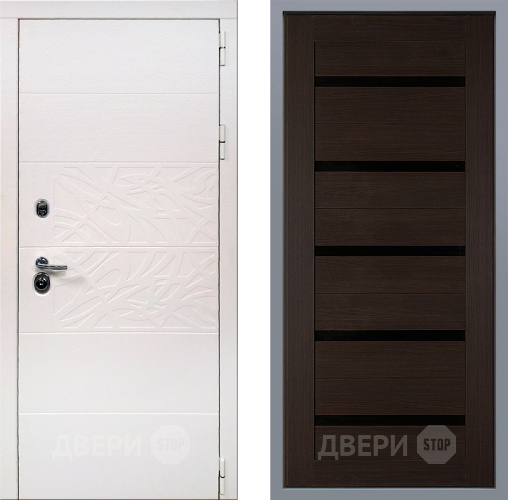 Дверь Заводские двери Дэко Вайт СБ-1 орех тисненый в Дмитрове