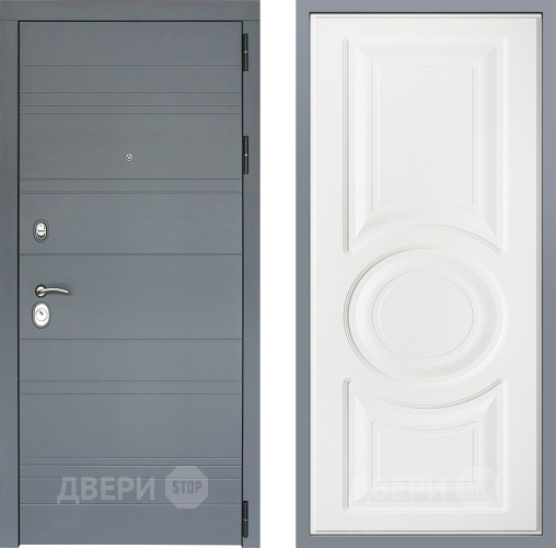 Дверь Заводские двери Лира Софт графит Неаполь Лофт белый в Дмитрове