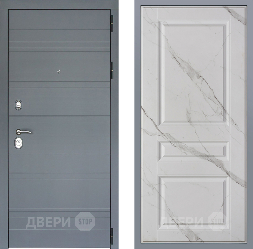 Дверь Заводские двери Лира Софт графит Стокгольм Мрамор белый в Дмитрове
