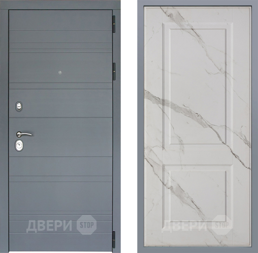 Дверь Заводские двери Лира Софт графит Доррен Мрамор белый в Дмитрове