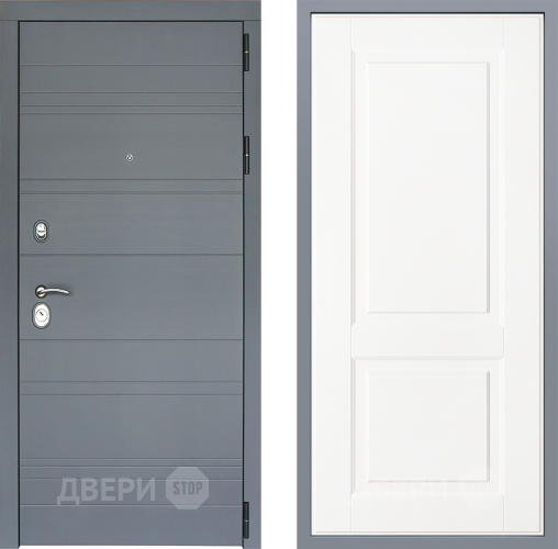 Дверь Заводские двери Лира Софт графит Доррен Белый софт в Дмитрове
