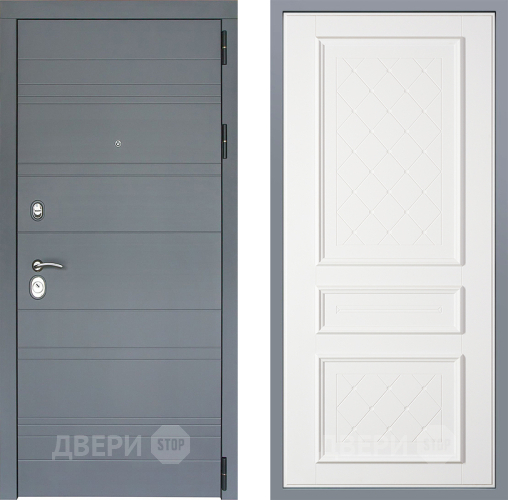 Дверь Заводские двери Лира Софт графит Урбино Белый софт в Дмитрове