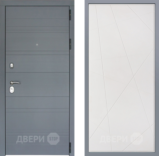 Дверь Заводские двери Лира Софт графит Флитта Белый софт в Дмитрове