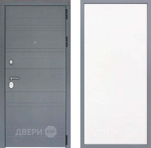 Дверь Заводские двери Лира Софт графит Тривия Белый софт в Дмитрове
