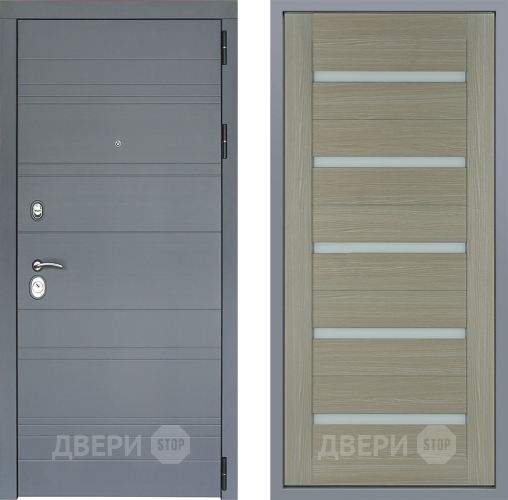 Дверь Заводские двери Лира Софт графит СБ-1 Капучино в Дмитрове