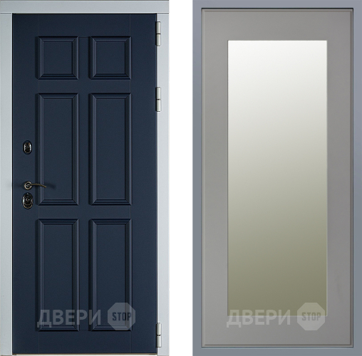 Дверь Заводские двери Стокгольм Зеркало Модерн Грей софт в Дмитрове