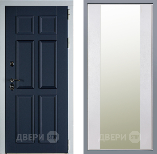 Дверь Заводские двери Стокгольм Зеркало Макси Белый шелк в Дмитрове