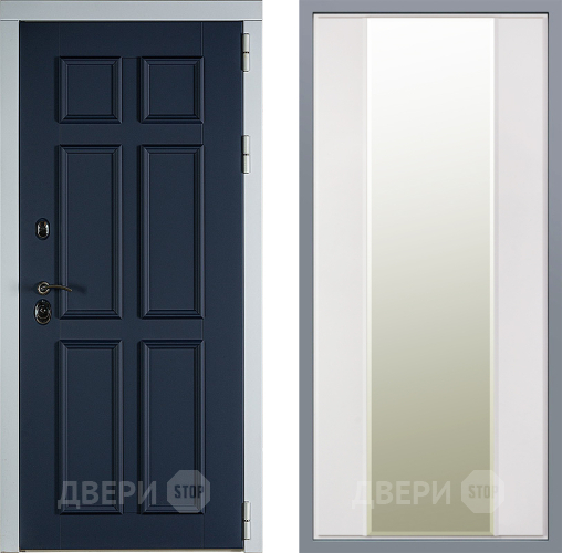 Дверь Заводские двери Стокгольм Зеркало Макси Белый матовый в Дмитрове