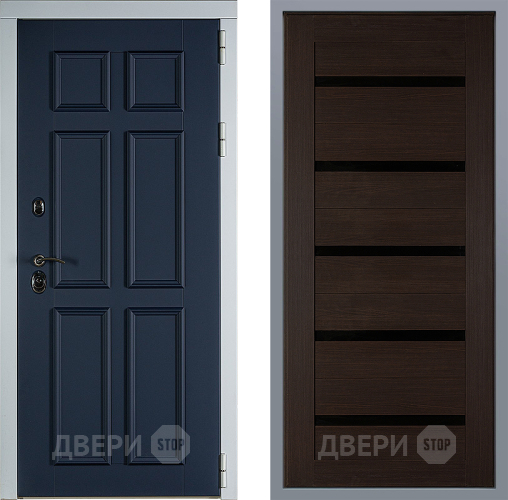 Дверь Заводские двери Стокгольм СБ-1 орех тисненый в Дмитрове