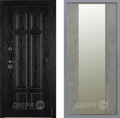 Дверь Заводские двери Мюнхен Зеркало Макси Бетон темный в Дмитрове