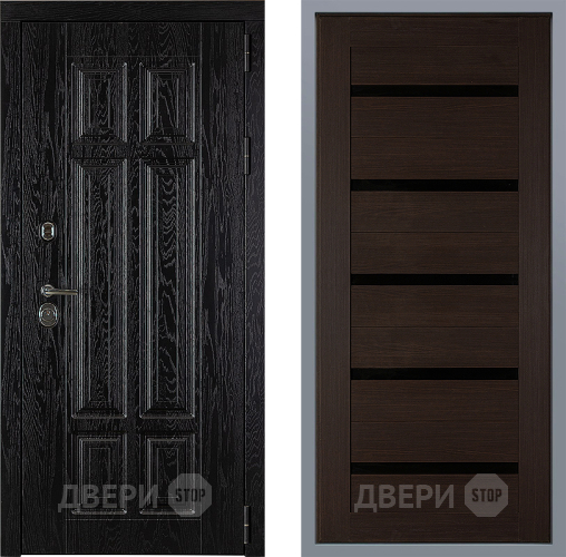 Дверь Заводские двери Мюнхен СБ-1 орех тисненый в Дмитрове