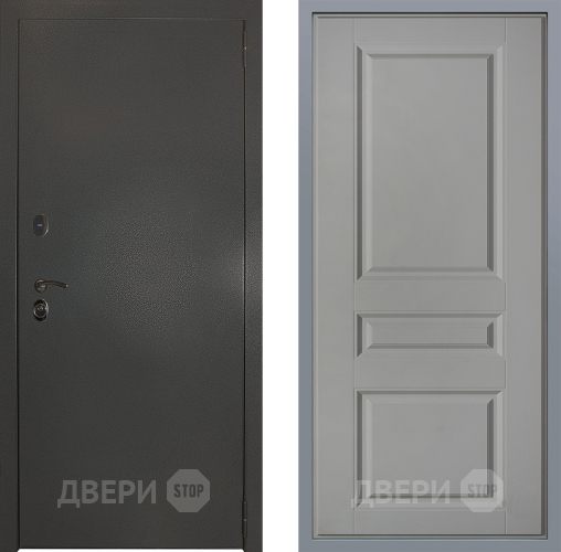 Дверь Заводские двери Эталон 3к антик серебро Стокгольм Грей софт в Дмитрове