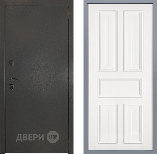 Дверь Заводские двери Эталон 3к антик серебро Уругвай Белый софт в Дмитрове