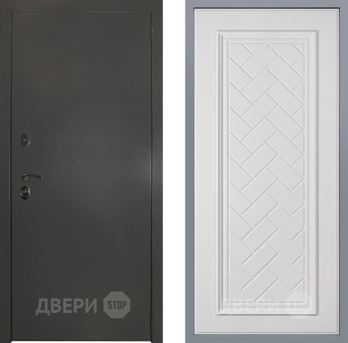 Дверь Заводские двери Эталон 3к антик серебро Упра Белый софт в Дмитрове