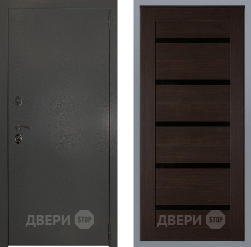 Дверь Заводские двери Эталон 3к антик серебро СБ-1 орех тисненый в Дмитрове