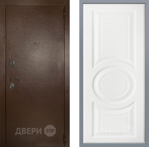 Дверь Заводские двери Эталон 3к антик медь Неаполь Лофт белый в Дмитрове