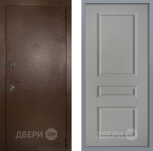 Дверь Заводские двери Эталон 3к антик медь Стокгольм Грей софт в Дмитрове
