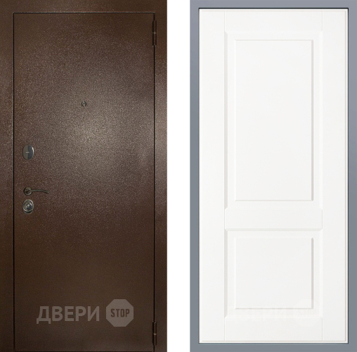 Дверь Заводские двери Эталон 3к антик медь Доррен Белый софт в Дмитрове