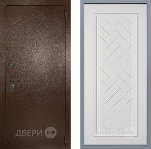Дверь Заводские двери Эталон 3к антик медь Упра Белый софт в Дмитрове