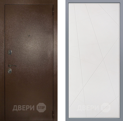 Дверь Заводские двери Эталон 3к антик медь Флитта Белый софт в Дмитрове