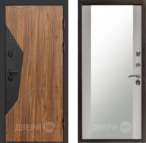 Входная металлическая Дверь Престиж Avangard Зеркало Лиственница белая в Дмитрове