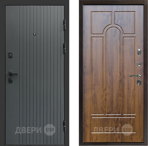 Входная металлическая Дверь Престиж Tvist Grey Арка Дуб в Дмитрове