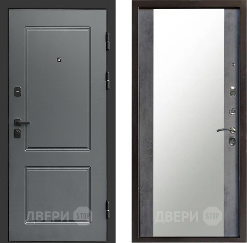 Входная металлическая Дверь Престиж Verona Зеркало Бетон темный в Дмитрове