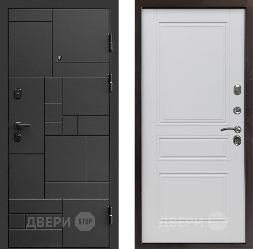 Входная металлическая Дверь Престиж Kvadro Классика Белый матовый в Дмитрове