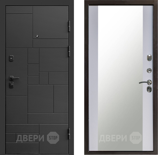 Дверь Престиж Kvadro Зеркало Белый софт в Дмитрове