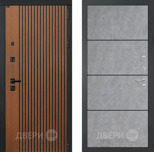 Входная металлическая Дверь Лабиринт (LABIRINT) Шторм 25 Бетон светлый в Дмитрове