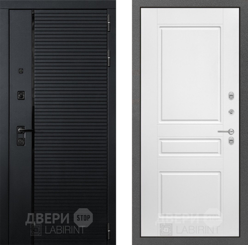 Входная металлическая Дверь Лабиринт (LABIRINT) Piano 03 Белый софт в Дмитрове
