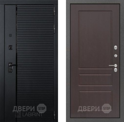 Входная металлическая Дверь Лабиринт (LABIRINT) Piano 03 Орех премиум в Дмитрове