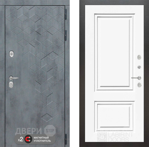 Дверь Лабиринт (LABIRINT) Бетон 26 Белый (RAL-9003) в Дмитрове