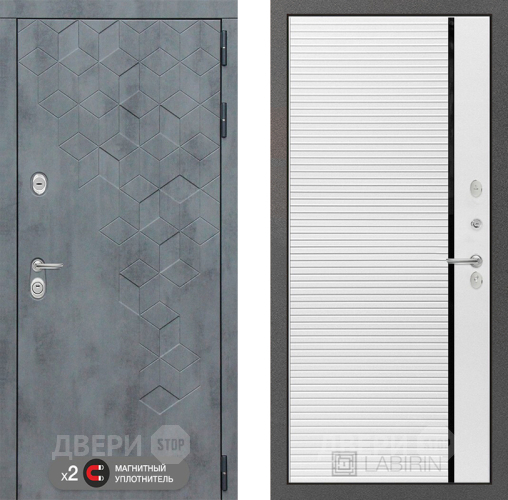 Дверь Лабиринт (LABIRINT) Бетон 22 Белый софт в Дмитрове