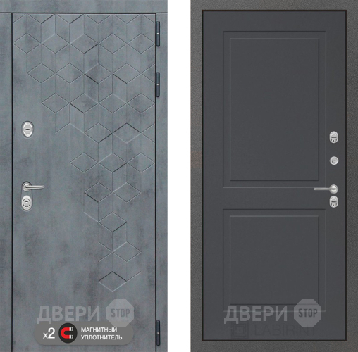Входная металлическая Дверь Лабиринт (LABIRINT) Бетон 11 Графит софт в Дмитрове