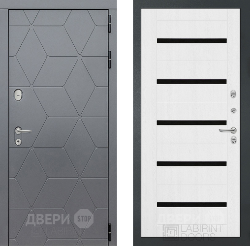 Входная металлическая Дверь Лабиринт (LABIRINT) Cosmo 01 Белое дерево в Дмитрове