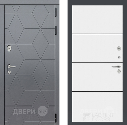 Входная металлическая Дверь Лабиринт (LABIRINT) Cosmo 25 Белый софт в Дмитрове