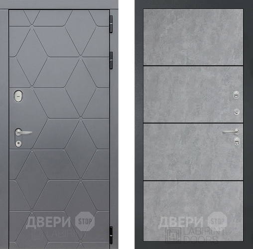 Входная металлическая Дверь Лабиринт (LABIRINT) Cosmo 25 Бетон светлый в Дмитрове