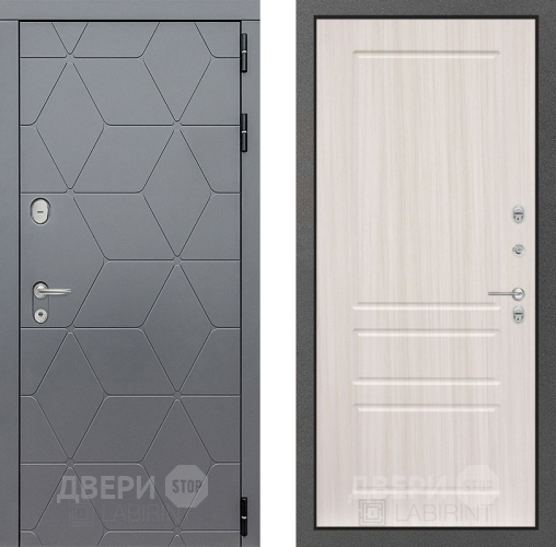 Входная металлическая Дверь Лабиринт (LABIRINT) Cosmo 03 Сандал белый в Дмитрове