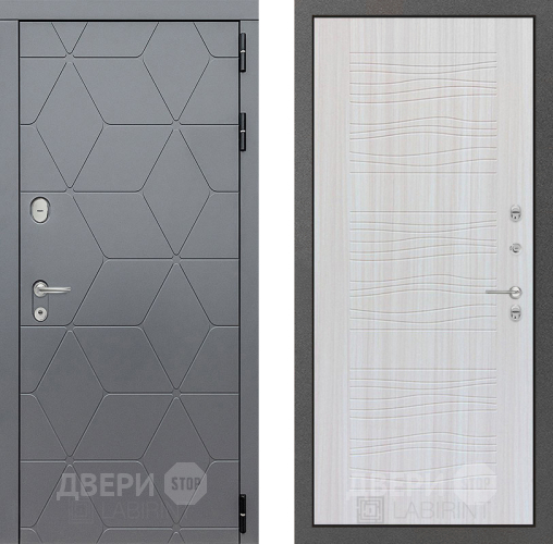 Входная металлическая Дверь Лабиринт (LABIRINT) Cosmo 06 Сандал белый в Дмитрове