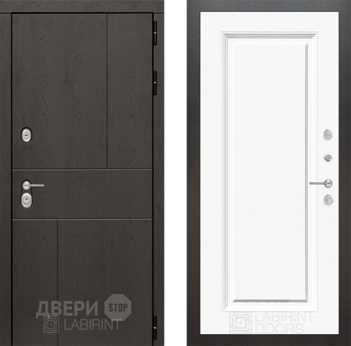 Входная металлическая Дверь Лабиринт (LABIRINT) Urban 27 Белый (RAL-9003) в Дмитрове