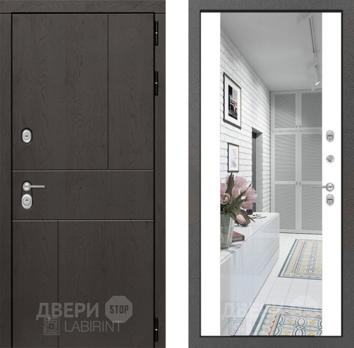 Дверь Лабиринт (LABIRINT) Urban Зеркало Максимум Белый софт в Дмитрове