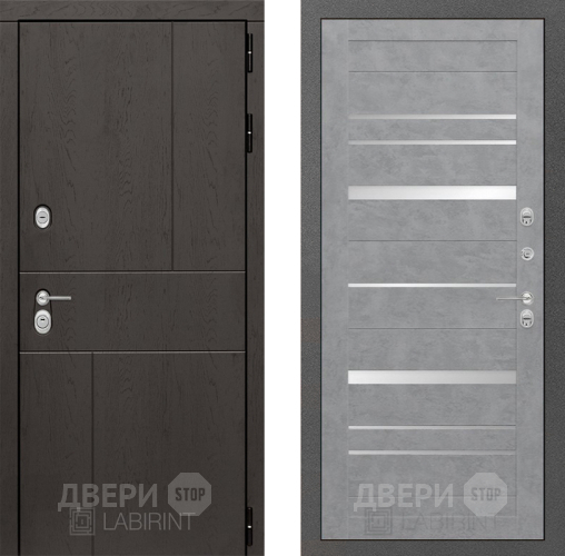 Входная металлическая Дверь Лабиринт (LABIRINT) Urban 20 Бетон светлый в Дмитрове