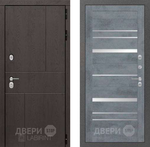 Входная металлическая Дверь Лабиринт (LABIRINT) Urban 20 Бетон темный в Дмитрове
