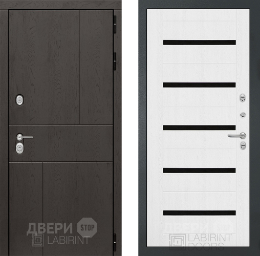 Входная металлическая Дверь Лабиринт (LABIRINT) Urban 01 Белое дерево в Дмитрове