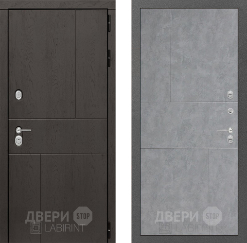 Входная металлическая Дверь Лабиринт (LABIRINT) Urban 21 Бетон светлый в Дмитрове