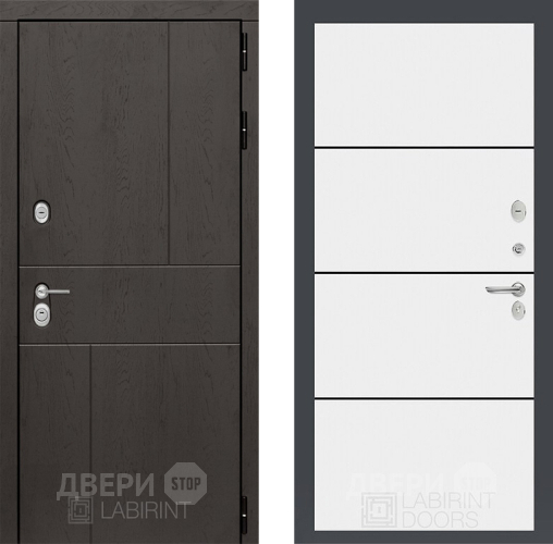 Входная металлическая Дверь Лабиринт (LABIRINT) Urban 25 Белый софт в Дмитрове