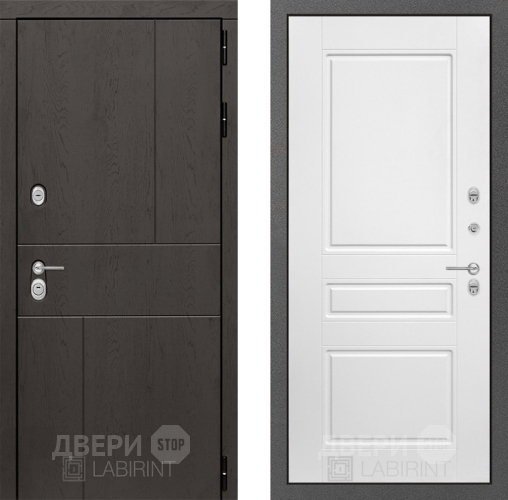 Входная металлическая Дверь Лабиринт (LABIRINT) Urban 03 Белый софт в Дмитрове