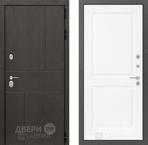 Входная металлическая Дверь Лабиринт (LABIRINT) Urban 11 Белый софт в Дмитрове