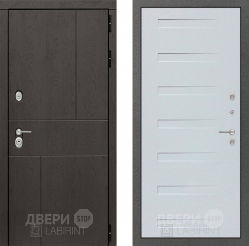 Входная металлическая Дверь Лабиринт (LABIRINT) Urban 14 Дуб кантри белый горизонтальный в Дмитрове